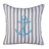 Anchor Stripe Kırlent Kılıfı 45x45 cm Füme/Kırmızı