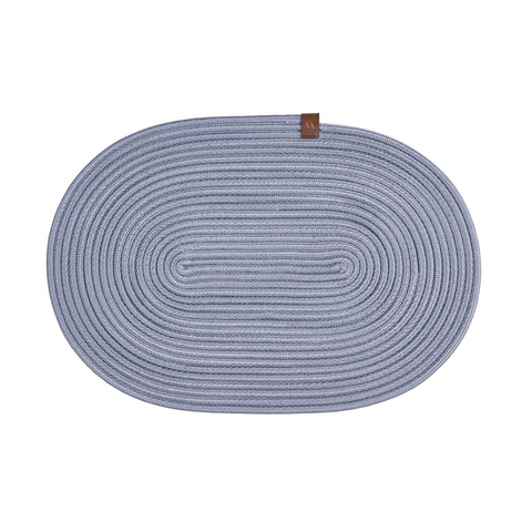 Syrax Oval Amerikan Servisi 30x50 cm Gri (2'li Set)