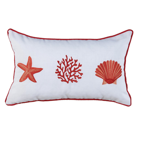 Coral Star Kırlent Kılıfı 30x50 cm Füme/Kırmızı