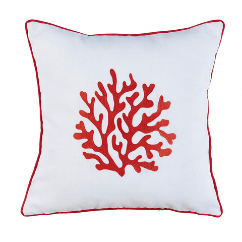 Coral Kırlent Kılıfı 45x45 cm Füme/Kırmızı