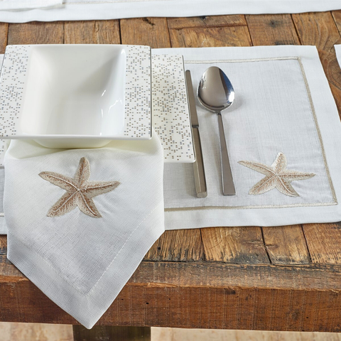 Sea Star Leke Tutmaz Keten Peçete 45x45 cm Gold (2'li Paket)