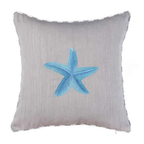 Sea Star Kırlent Kılıfı 45x45 cm Füme/Kırmızı