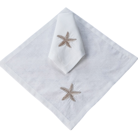 Sea Star Leke Tutmaz Keten Peçete 45x45 cm Gold (2'li Paket)