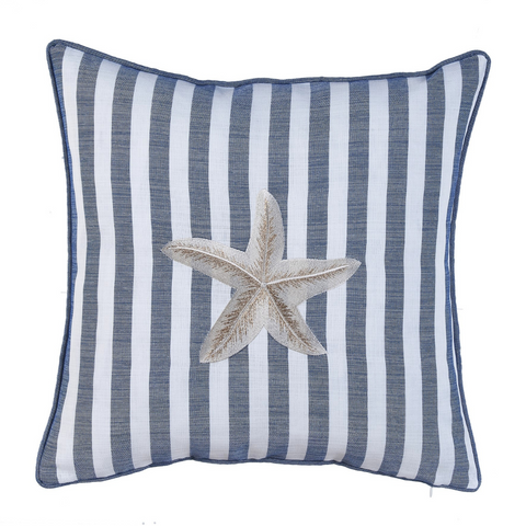 Sea Star Stripe Kırlent Kılıfı 45x45 cm Füme/Kırmızı