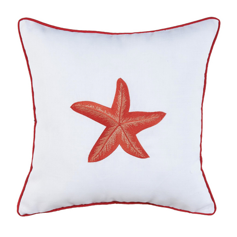 Sea Star Kırlent Kılıfı 45x45 cm Füme/Kırmızı