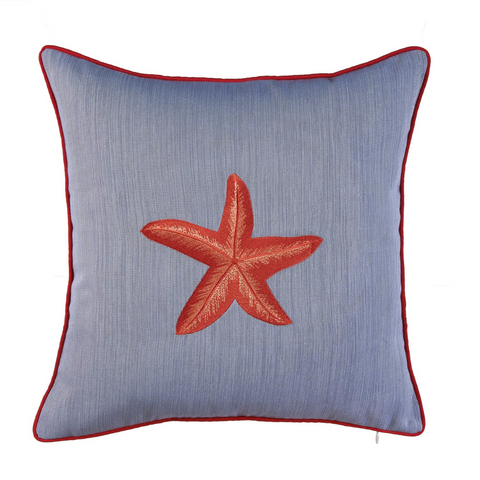 Sea Star Kırlent Kılıfı 45x45 cm Beyaz/Kırmızı